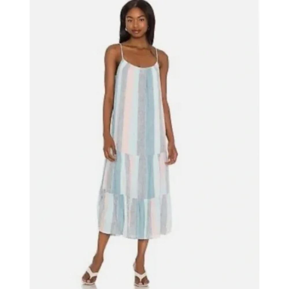 Rails Striped Maxi Dress in Light Blue, White, Pink